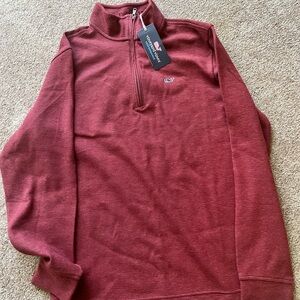 Vineyard Vines Men's Red Quarter Zip, small, NWT